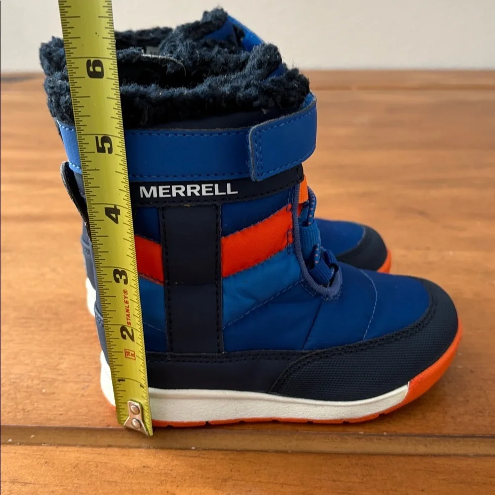 Merrell Alpine Puffer Snow Boot, Blue/Orange, 6 Unisex Little Kid